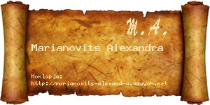 Marianovits Alexandra névjegykártya